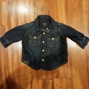 Gap denim button down shirt size 3/6 months